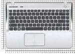 Клавиатура для ноутбука Samsung SF310 черная топ-панель серебристая, p/n: BA75-02868G