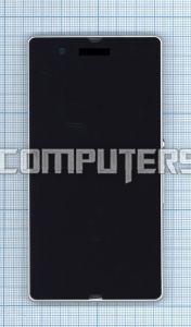 Модуль (матрица + тачскрин) для Sony Xperia Z (с рамкой) белый, Диагональ 5, 1920x1080 (Full HD)