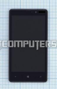 Модуль (матрица + тачскрин) для Nokia Lumia 820 (с рамкой) черный, Диагональ 4.3, 480x800