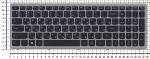 Клавиатура для ноутбуков Lenovo IdeaPad Flex 15 G505S, S510, Z510 Series, p/n: 0KN0-B71US13, 25-211061, 25-211080, русская, черная с подсветкой и серебристой рамкой