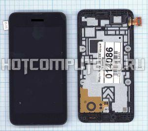Модуль (матрица + тачскрин) для Nokia Lumia 530 черный с рамкой, Диагональ 4, 480x854