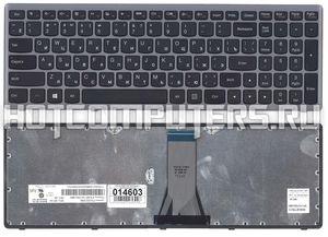 Клавиатура для ноутбука Lenovo IdeaPad Flex 15 G500S, G505, S500, S510, Z510 Series, p/n: 25213031, 0KN0-B71US13, 9Z.NAFSU.A01, черная c серой рамкой