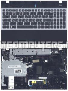 Клавиатура для ноутбука Samsung 300V5A, 305V5A, NP305V5A, NV300V5A  Series, черная с черным топкейсом и серой рамкой