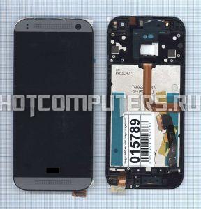Модуль (матрица + тачскрин) для HTC one mini 2 черный с рамкой, Диагональ 4.5, 1280x720 (SD+)