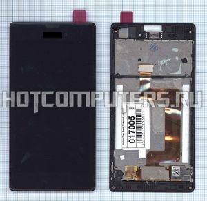 Модуль (матрица + тачскрин) для Sony Xperia T3 черный с рамкой, Диагональ 5.3, 1280x720 (SD+)