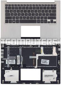 Клавиатура для ноутбука Asus UX32, UX32A, UX32V, UX32VD, BX32, UX32E Series, p/n: NSK-UQ101, 9Z.N8JLU.101, 9Z.N8JBU.601, черная с серебристым топкейсом