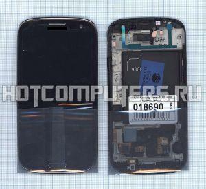 Модуль (матрица + тачскрин) для смартфона Samsung Galaxy S3 Duos GT-I9300I I9308I черный с рамкой
