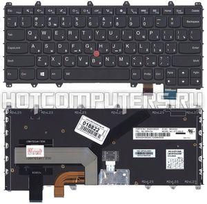Клавиатура для ноутбука Lenovo IBM ThinkPad Yoga 260, Yoga 370, Yoga X380 Series, p/n: SN20H35056, 00PA147, 00PA229, черная с черной рамкой со стиком
