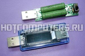 USB-тестер Keweisi KWS-V20 + Нагрузочный резистор (1-2A) с USB-разъемами