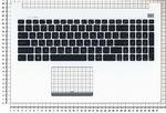 Клавиатура для ноутбука Asus X502, X502C, X502CA Series, p/n: 13NB00I2AP0301, 9Z.N9DSU.20R, 0KNB0-612ARU00, черная с белым топкейсом