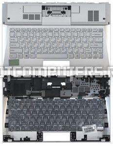 Клавиатура для ноутбука Sony VAIO SVD13 серебристая с подсветкой топ-панель