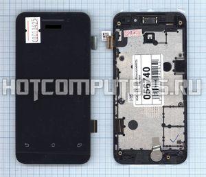 Модуль (матрица + тачскрин) для смартфона Asus Zenfone 4 A400CG черный с рамкой