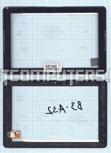 Сенсорное стекло (тачскрин) для Acer Iconia One B3-A32 черное с рамкой, Диагональ 10.1