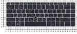 Клавиатура для ноутбука HP EliteBook 745 G3 черная с серой рамкой с указателем