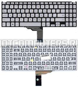 Клавиатура для ноутбука Asus VivoBook F509U, X509, X512 Series, серебристая с подсветкой