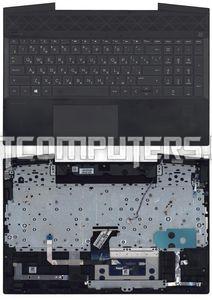 Клавиатура для ноутбука HP Pavilion Gaming 15-CX Series, черная с черным топкейсом без подсветки