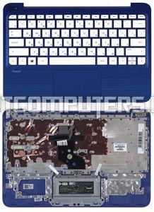 Клавиатура для ноутбука HP Stream X360 11-P Series, p/n: 792906-001, V135202GS1 RU, PK131A61C05, белая с синим топкейсом
