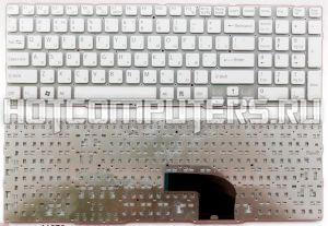 Клавиатура для ноутбука Sony SVE15, SVE17 белая без рамки