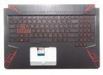Клавиатура для ноутбука Asus FX504GD Series, p/n: 90NR00J2-R31RU0, 90NR00J2-R31RU1, черная c черным топкейсом