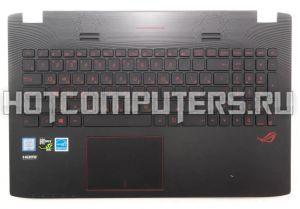 Клавиатура для ноутбука Asus ROG GL552 Series, p/n: 13N0-RZA0F41, черная c черным топкейсом