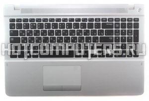 Клавиатура для ноутбука Samsung NP370R5E Series, p/n: BA75-04346C, черная c серебристым топкейсом
