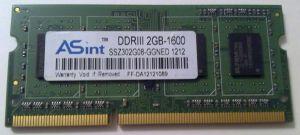 Модуль памяти Asint 2Gb SODIMM DDR3 1600