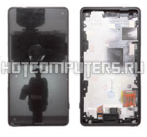 Модуль (матрица + тачскрин) для смартфона Sony Xperia Z3 Compact D5803 черный с рамкой