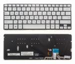 Клавиатура для ноутбука Asus ZenBook UX301L, UX301LA Series, p/n: 0KN0-QD2US13, 9Z.N8JBU.B01, 0KNB0-362BUS00, серебристая без рамки с поддержкой подсветки