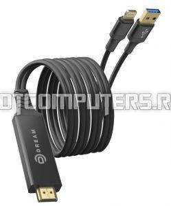 Кабель DREAM HDMI HD01 2M (LIGHTNING, USB) черный