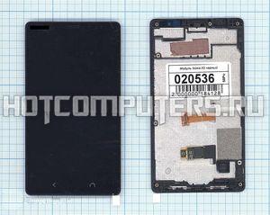 Модуль (матрица + тачскрин) для Nokia X2 черный, Диагональ 4.3, 800x480 (WVGA)