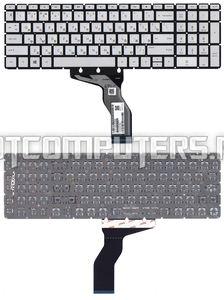 Клавиатура для ноутбука HP 115-BS, 15-BW, 250 G6, 255 G6, 256 G6, 258 G6 Series, p/n: 925008-001, серебристая с подсветкой