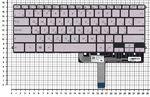 Клавиатура для ноутбука Asus ZenBook 3 Deluxe UX490UA Series, p/n: 0KNB0-D632FS00, серебристая с подсветкой