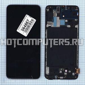 Модуль (матрица + тачскрин) для смартфона Samsung Galaxy A70 SM-A705F черный с рамкой (OLED)