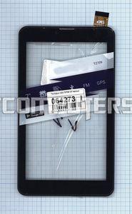 Сенсорное стекло (тачскрин) для Irbis TZ709 V2 черное с рамкой