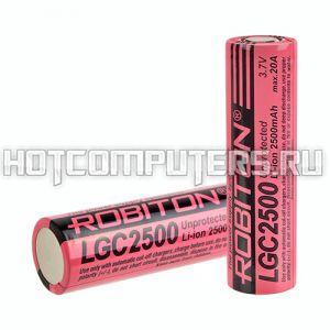 Аккумуляторная батарея ROBITON 18650 Li-Ion IMR 3.7В 2500mAh, 20A, без защиты, б/бл