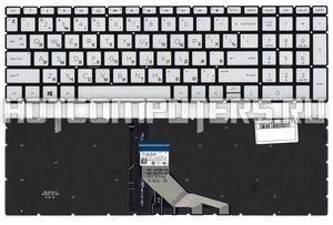 Клавиатура для ноутбука HP 15-dw, Pavilion Gaming 15-cx Series, серебристая с подсветкой