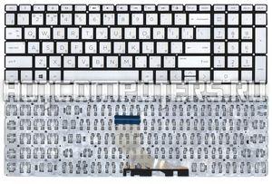Клавиатура для ноутбука HP 15-db000 Series, p/n: NSK-XN9BC, 9Z.NEZBC.900, PK132891B11, серебристая