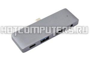 Адаптер Type C на HDMI, USB 3.0 + Audio 3,5 + Type C серый