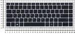 Клавиатура для ноутбука HP ProBook 640 G4, 645 G4 Series, p/n: 037B0133722, L00736-251, L09547-251, черная с серой рамкой