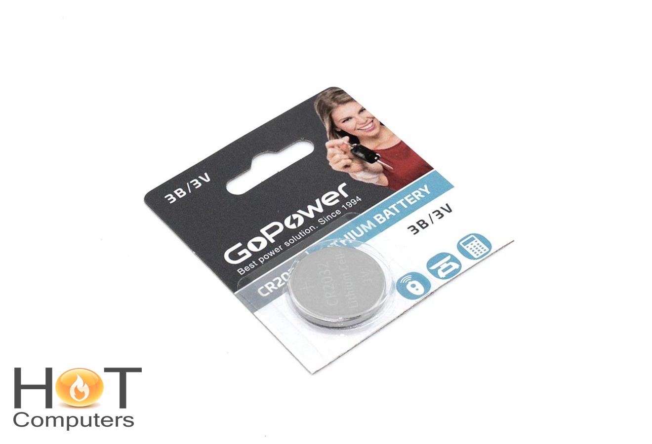 Батарейка GoPower CMOS CR2032 без контактов