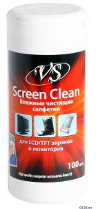 Салфетки VS Screen Clean влажные для ЖК-экранов, туба 100шт.