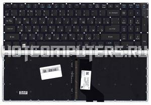 Клавиатура для ноутбука Acer Aspire Aspire R5-571T, R5-571TG Series, черная с подсветкой