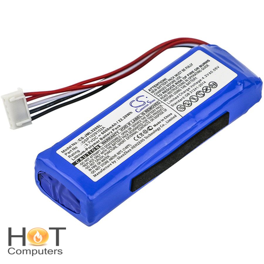 Аккумуляторная батарея CameronSino CS-JML320SL для колонки JBL Charge 3 2016 года (GSP1029102A) 6000mah прямая полярность