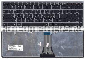 Клавиатура для ноутбуков Lenovo IdeaPad Flex 15, G500S, G505S, S500 Touch, S510p, Z510 Series, p/n: 25-211080, 9Z.NAFSC.00R, русская, черная с серой рамкой
