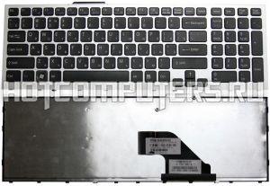 Клавиатура для ноутбуков Sony Vaio VPC-F11 VPC-F12 VPC-F13 VPC-F11M1EH VPC-F119FC Series, Русская, Чёрная с серебристой рамкой, p/n: V105678A
