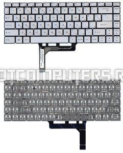 Клавиатура для ноутбука MSI GF63, GF63 8RC, GF63 8RD Series, серебристая с подсветкой