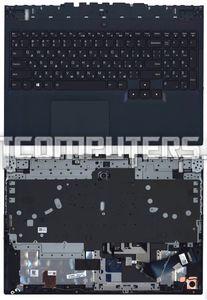 Клавиатура для ноутбука Lenovo 5-15ACH6H черная с темно-синим топкейсом, с подсветкой