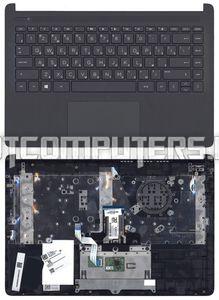 Клавиатура для ноутбука HP 14S-DQ Series, черная с черным топкейсом