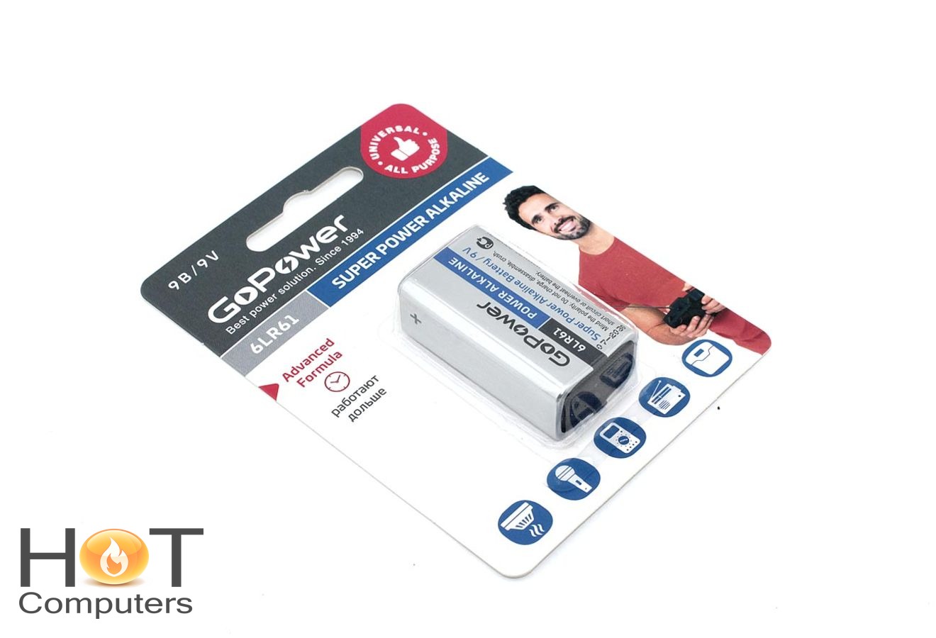 Батарейка крона GoPower 6LR61