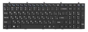 Клавиатура для ноутбука Clevo W350, W370, W650, W655, W670, W370, DNS 0170720, 0123975, 0170728, 0164801, 0164802 черная, плоский Enter